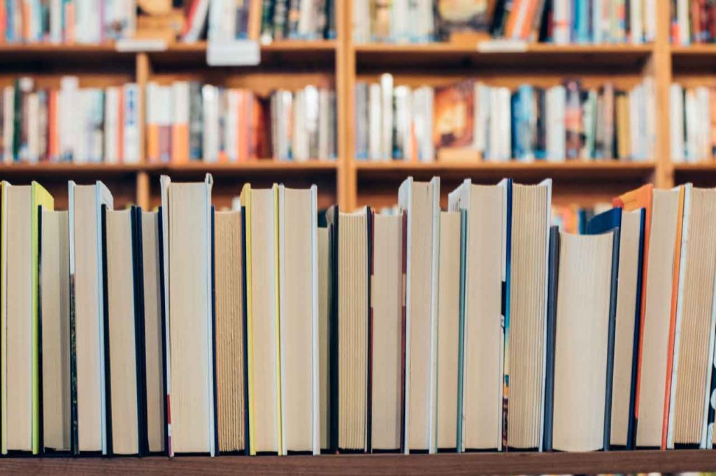A row of books for nonprofits 