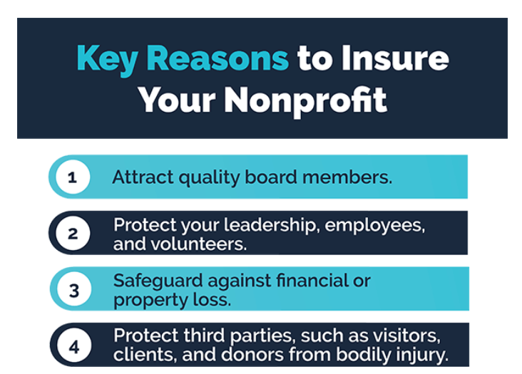 Infographic overview of why to insure nonprofit organizations