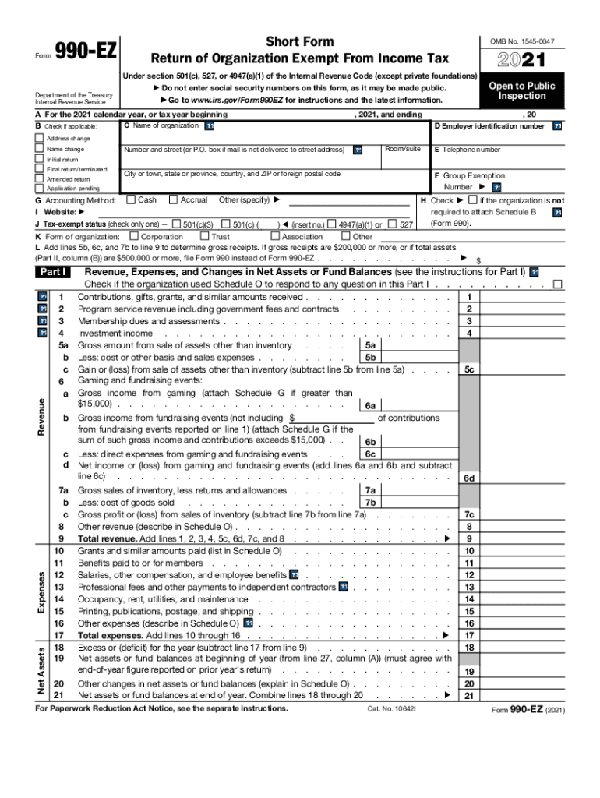 990-ez tax form BryteBridge.com Nonprofit Solutions