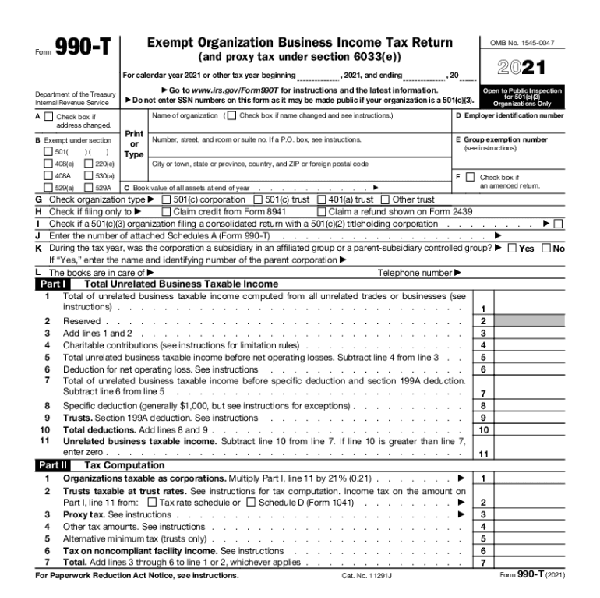 990-t tax form BryteBridge.com Nonprofit Solutions