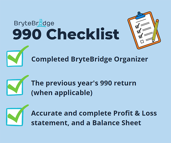 BryteBridge.com 990 checklist